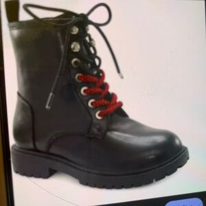 Kurt Geiger Black Boots with Red Laces
